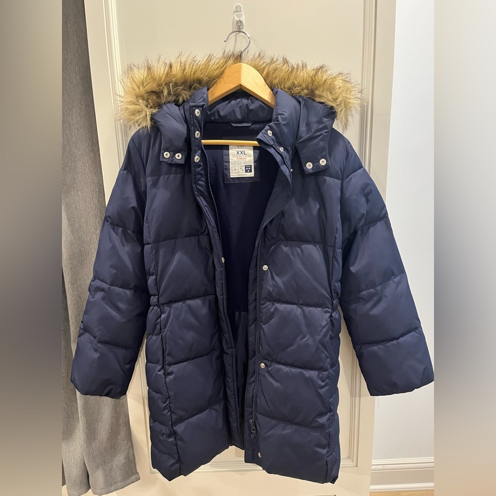 GAP Kids XXL/14-16 Navy Blue Girls Long Puffer Coat (Like New)
